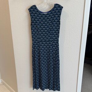 Boden Navy Floral Midi Dress in 6 long